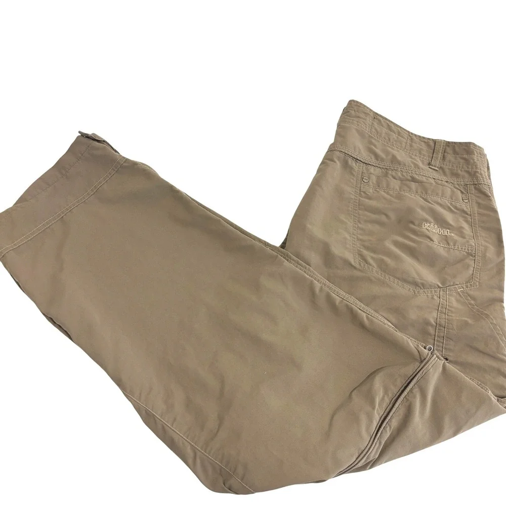 Kuhl Liberator Convertible Pants Mens 38x31 Khaki Tan Stealth Zip Off Hiking